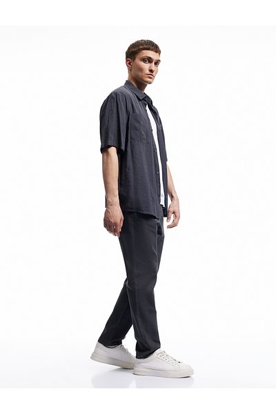 Koton Canvas Trousers with Cotton Pocket Detail and Lace-Up Waist