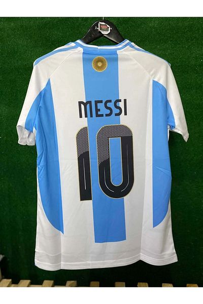 yenteks Tricou de fotbal pentru adulți pentru echipa națională Argentina 3 stele Lionel Messi