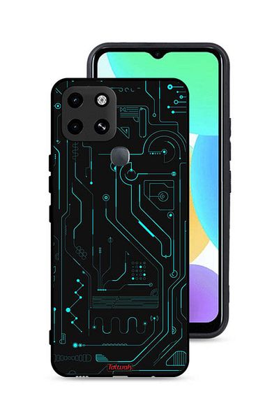 Tolwak غطاء حماية لهاتف Infinix Smart 6 - دوائر فنية رقمية - شاشة متعددة