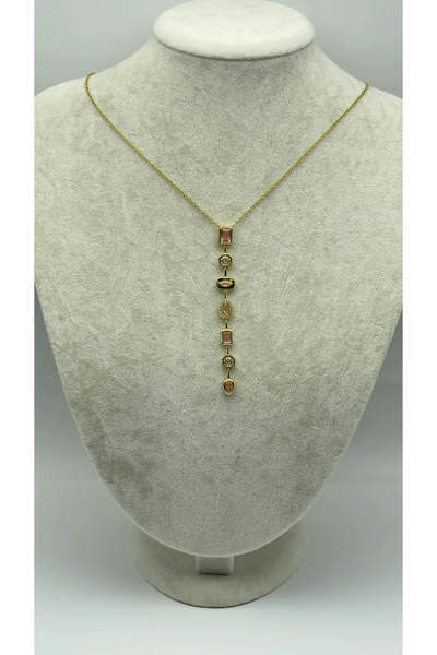 Lianes Steel Necklace with Multicolor, Y Model, Xuping and Charms (Special Bo...