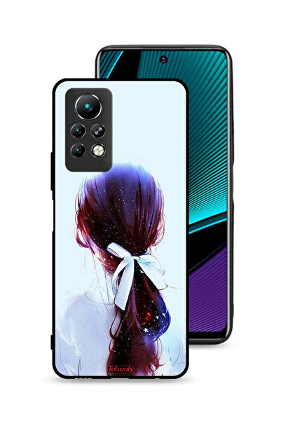 Tolwak غطاء حماية لهاتف Infinix Note 11 Pro بتصميم ربطة شعر مع رباط شعر وفن فتاة