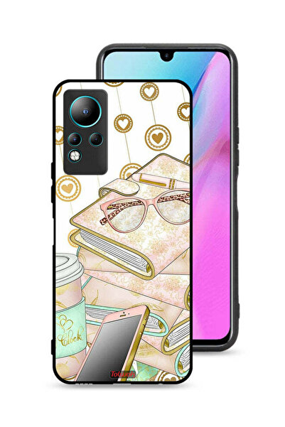 Tolwak غطاء حماية لهاتف Infinix Note 11 بتصميم نظارات على الكتب