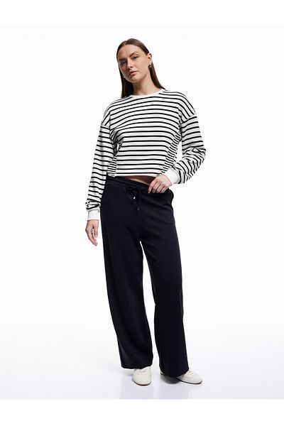 Koton Modal Mixed Normal Waist Φαρδιά ίσια παντελόνια με τσέπες
