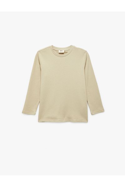 Koton Crew Neck Cotton Basic Long Sleeve T-Shirt