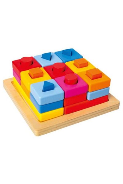 Bino Joc forme pentru sortat, colorate din lemn, 29 piese, Bino Toys