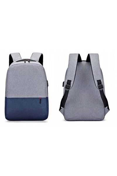 MBrands rucsac la modă, port USB albastru