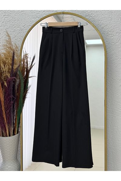 MİHRA STORE Панталон Vinuna Palazzo - ÜN1121 Черен