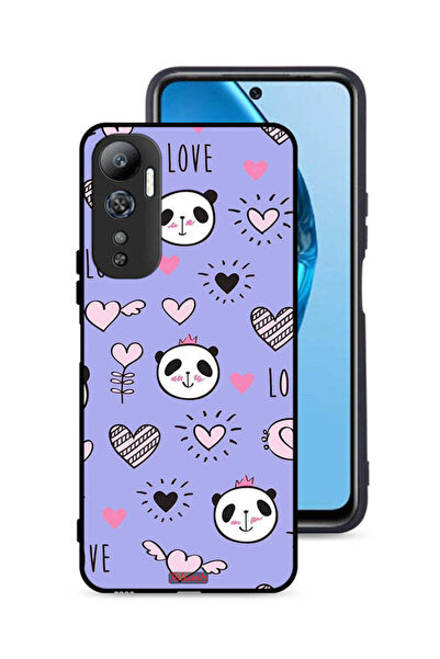 Tolwak غطاء حماية لهاتف Infinix Hot 20 4G بطبعة Love And Panda Doodle