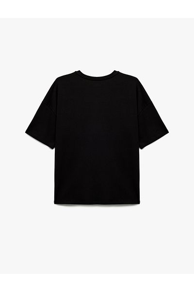 Koton Tricou sport oversize imprimat cu jumătate de mânecă cu gât crew