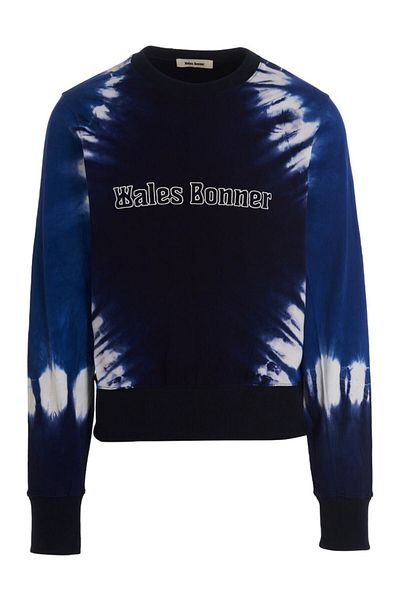 Wales Bonner Wales Bonner Logo Embroidery Tie Dye Sweatshirt