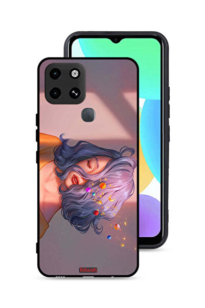 Tolwak غطاء حماية لهاتف إنفينيكس سمارت 6 برسومات فتاة وفضاء