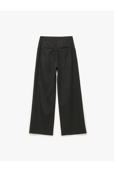Koton High Waist Palazzo Trousers with Pockets and Pleat Detail