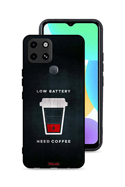 Tolwak غطاء حماية لهاتف Infinix Smart 6 - بطارية منخفضة - يحتاج إلى قهوة