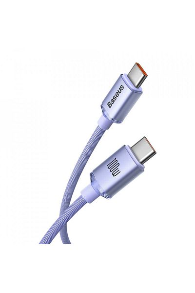 Baseus Type-C to Type-C data cable, 100W, 2m, Baseus Crystal Shine (CAJY000705) - Purple