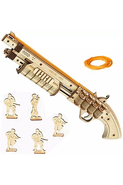 MBrands 3D puzzle, wooden construction set, soldiers as targets, 170 pieces, DIY