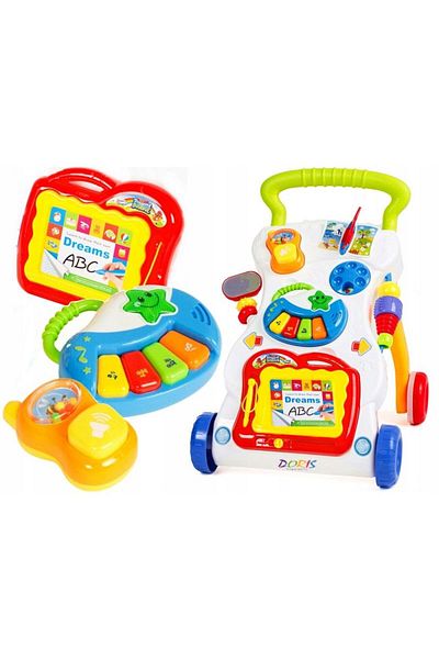 ideal STORE Premergator 2 in 1, Centru de Activitati in limba engleza cu Lumini si Sunete, Pian, Telefon, Tabla
