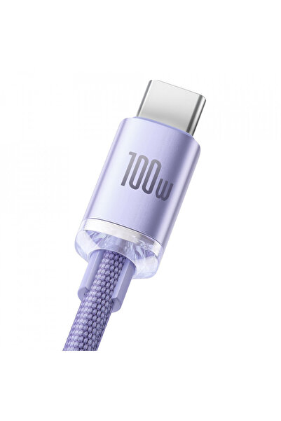 Baseus USB to Type-C data cable, 100W, 2m, Baseus Crystal Shine (CAJY000505) - Purple