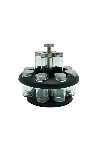 BASURRAH Spice Jar Set with Holder – Elegant Storage Solution for Spices, Herbs & Seasonings