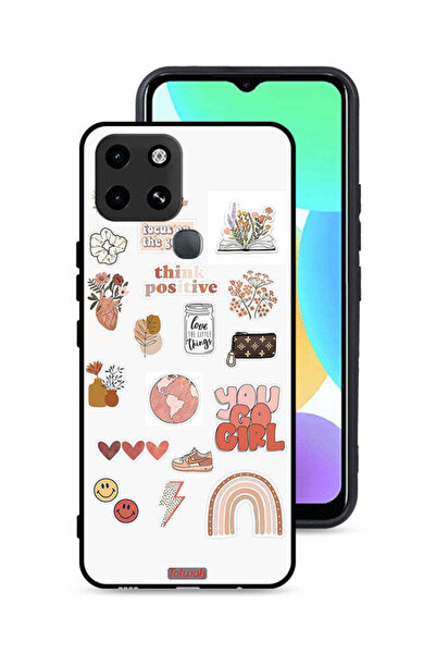 Tolwak غطاء حماية لهاتف Infinix Smart 6 بتصميم فتاة مرحة