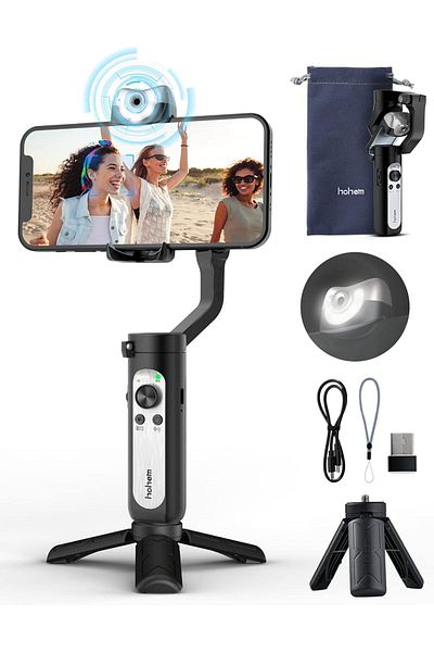 Hohem iSteady V2 Gimbal Stabilizer for Smartphone, 3-Axis Phone Gimbal w/Independent AI Tracking Sen