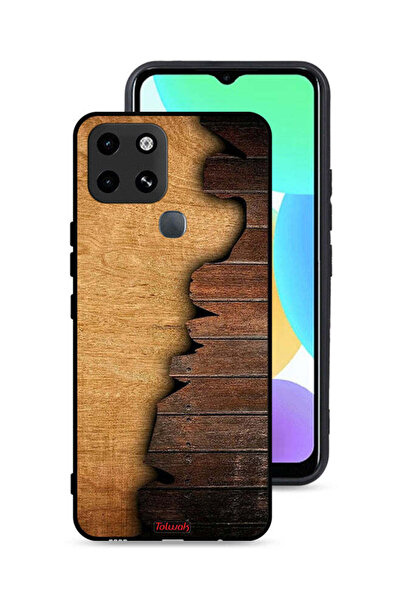 Tolwak غطاء حماية لهاتف Infinix Smart 6 بنمط خشبي عتيق