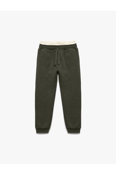 Koton Ribbed Waist Tie Pocket Basic Sweatpants