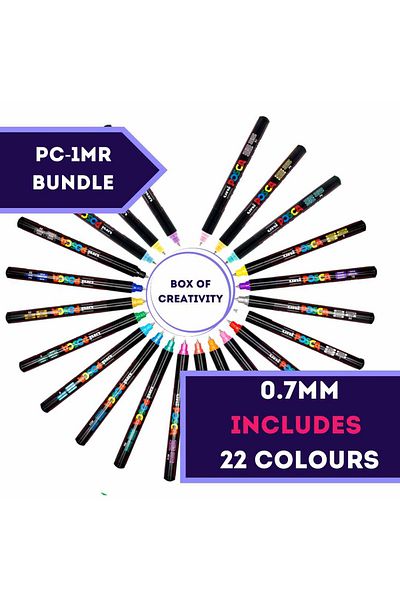 Uni Posca Pc-1Mr Marker Acrylic Painting Pen 22Pcs All Colors Full Set