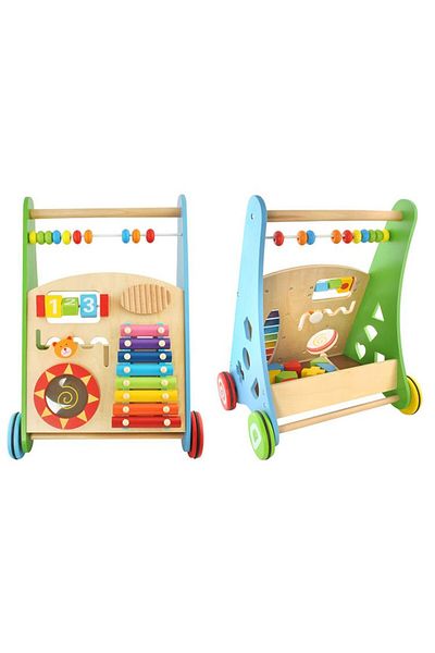 ideal STORE Premergator lemn interactiv Baby Walker cu roti antialunecare