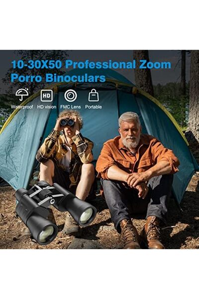 APEXEL 10-30X50 Zoom Binoculars for Adults, Waterproof, BAK4 Prism/FMC Lens, Professional HD High Po
