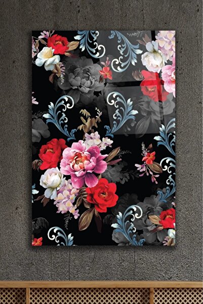 AR AJANS KANVAS TABLO Symphony of Flowers Decorative Glass Painting