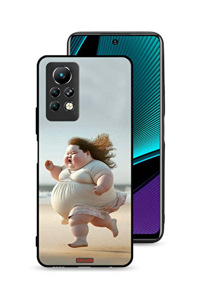 Tolwak غطاء حماية لهاتف Infinix Note 11 Pro بتصميم فتاة سمينة تركض