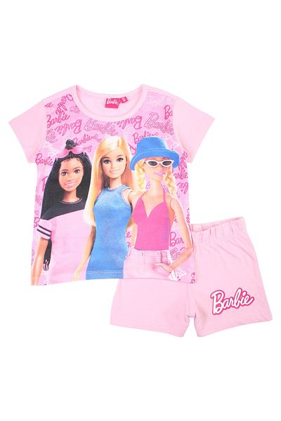 Barbie Children's pajamas with short sleeves, 100% cotton, multicolor, Happy Days, Barbie