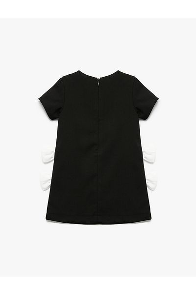 Koton Short Sleeve Bow Detail Crew Neck Dress