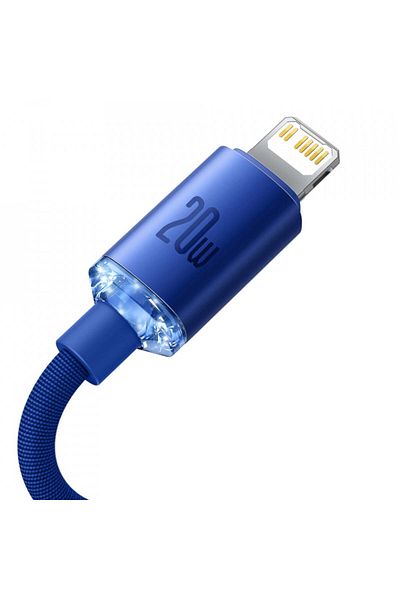 Baseus Type-C to Lightning data cable, 20W, 2m, Baseus Crystal Shine (CAJY000303) - Blue