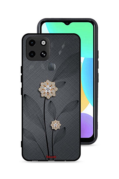 Tolwak غطاء حماية لهاتف إنفينيكس سمارت 6 برسومات زهور ماسية