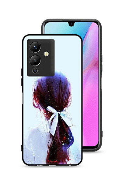 Tolwak غطاء حماية لهاتف Infinix Note 12 5G بتصميم ربطة شعر مع رباط شعر وفن فتاة