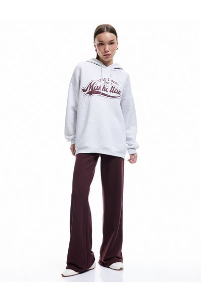 Koton Raised Hooded Printed Oversize Sweatshirt