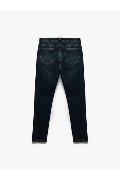 Koton Regular Waist Cotton Slim Fit Jean Trousers with Pockets - Brad Jean