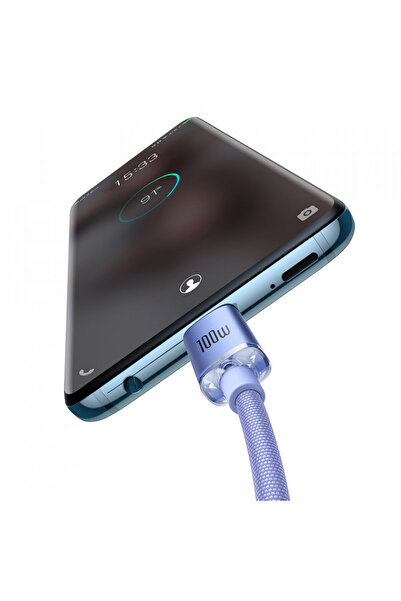 Baseus Type-C to Type-C data cable, 100W, 1.2m, Baseus Crystal Shine (CAJY000605) - Purple
