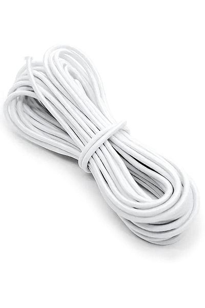hapshoe White 5 Meters 2 mm Round Rubber