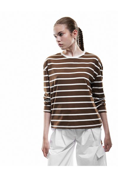 Koton Long Sleeve Crew Neck Striped T-Shirt