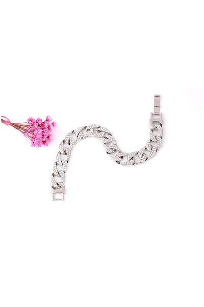 MBrands bracelet made of metal alloy with stones Silver
