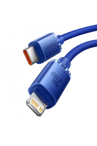 Baseus Type-C to Lightning data cable, 20W, 1.2m, Baseus Crystal Shine (CAJY000203) - Blue