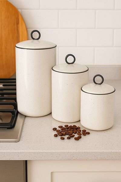 Qerhome Premium Three Sizes Porcelain Silicone Vacuum Lid Kitchen Spice Rack