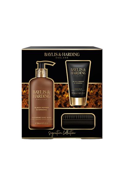 Baylis & Harding Baylis & Harding Black Pepper and Ginseng Hand Care Gift Set with Brush, 300/50 ml