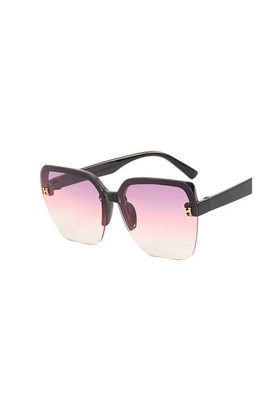 Toz Vintage Kosira Black Gradient Glass Vintage & Retro Unisex Rimless Sunglasses