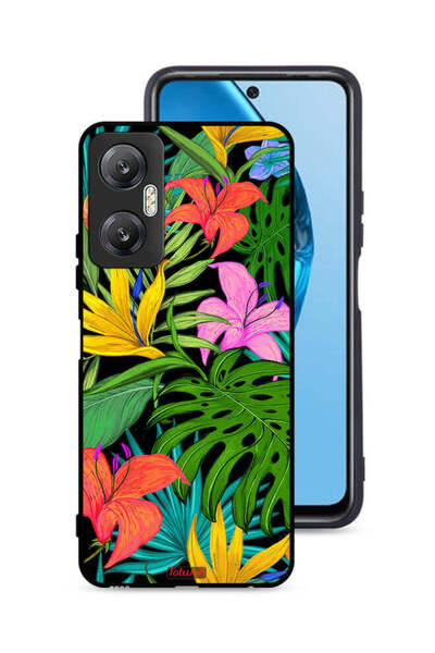 Tolwak غطاء حماية لهاتف Infinix Hot 20 5G بنقشة زهور استوائية وأوراق شجر