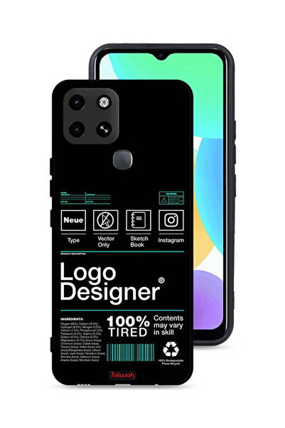 Tolwak غطاء حماية لهاتف Infinix Smart 6 - ملصق مصمم بشعار