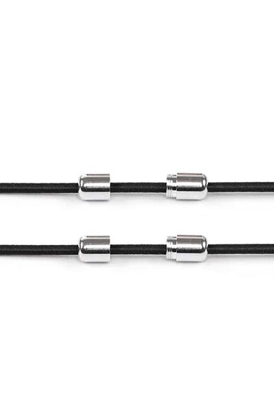hapshoe Adjustable 1 Pair Black Screw Capsule Tip Round Rubber Practical Laces