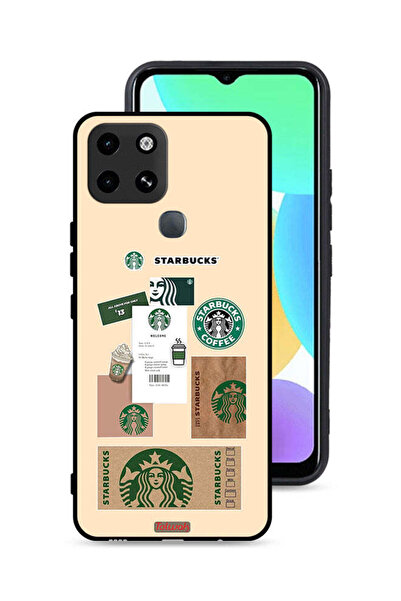 Tolwak غطاء حماية لهاتف Infinix Smart 6 بملصق قهوة